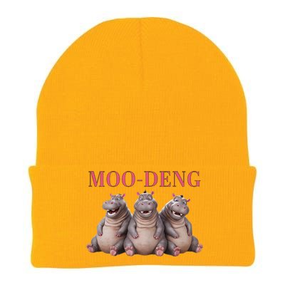 Moo Deng Funny Hippo Pygmy Hippopotamu Knit Cap Winter Beanie