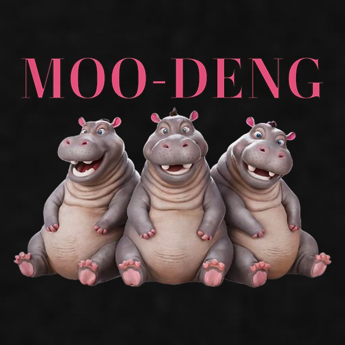 Moo Deng Funny Hippo Pygmy Hippopotamu Ladies PosiCharge Tri-Blend Wicking Tank