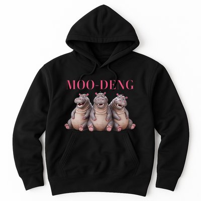 Moo Deng Funny Hippo Pygmy Hippopotamu Hoodie