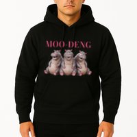 Moo Deng Funny Hippo Pygmy Hippopotamu Hoodie