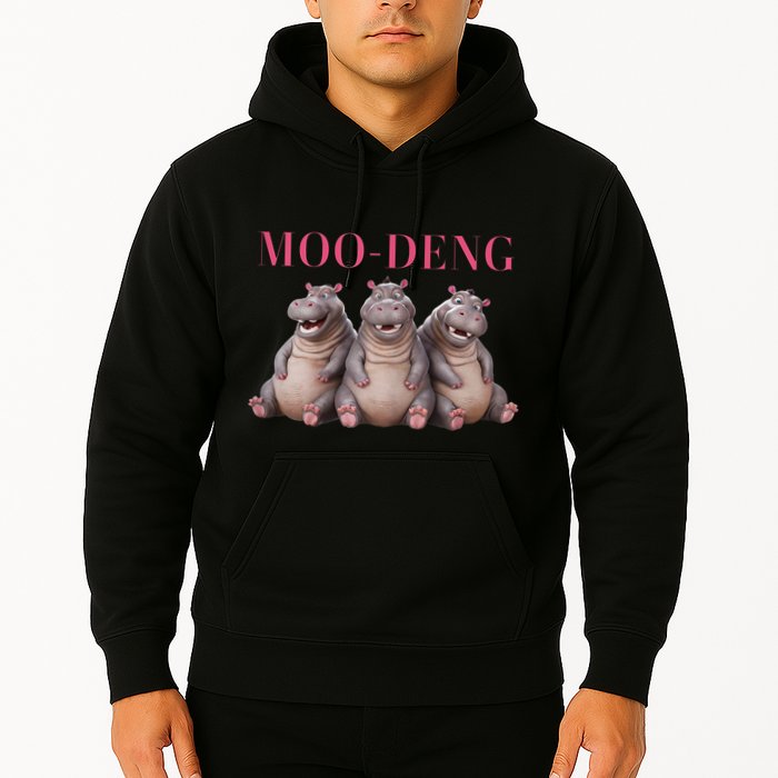Moo Deng Funny Hippo Pygmy Hippopotamu Hoodie