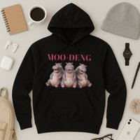 Moo Deng Funny Hippo Pygmy Hippopotamu Hoodie
