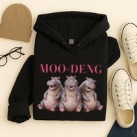 Moo Deng Funny Hippo Pygmy Hippopotamu Hoodie