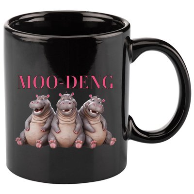 Moo Deng Funny Hippo Pygmy Hippopotamu 11oz C Handle Ceramic Mug