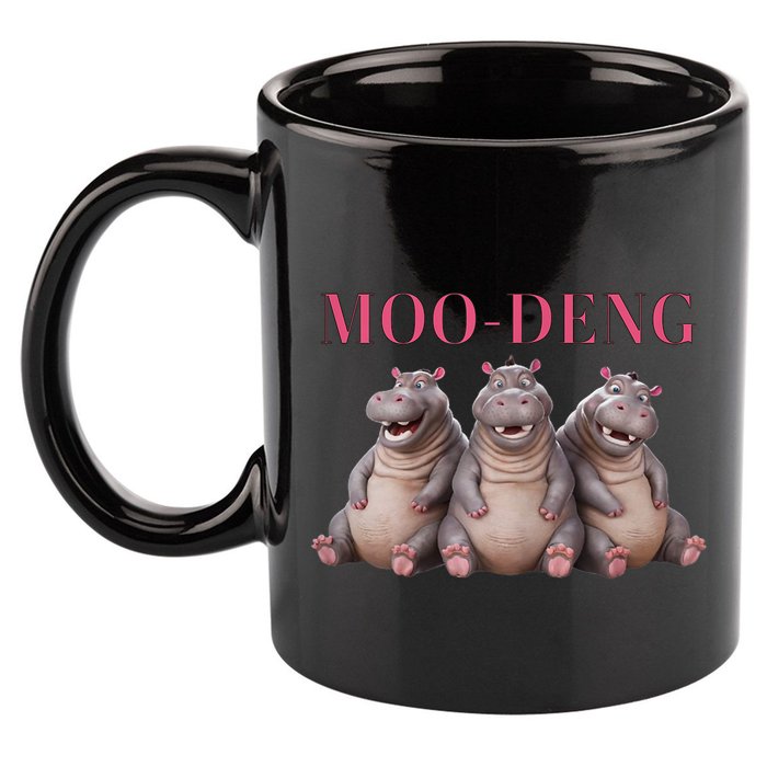 Moo Deng Funny Hippo Pygmy Hippopotamu 11oz C Handle Ceramic Mug