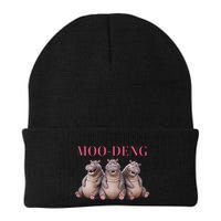 Moo Deng Funny Hippo Pygmy Hippopotamu Knit Cap Winter Beanie