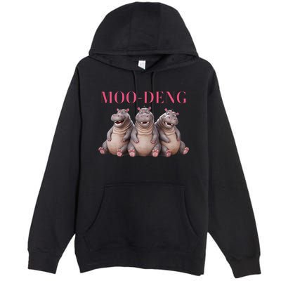 Moo Deng Funny Hippo Pygmy Hippopotamu Premium Pullover Hoodie