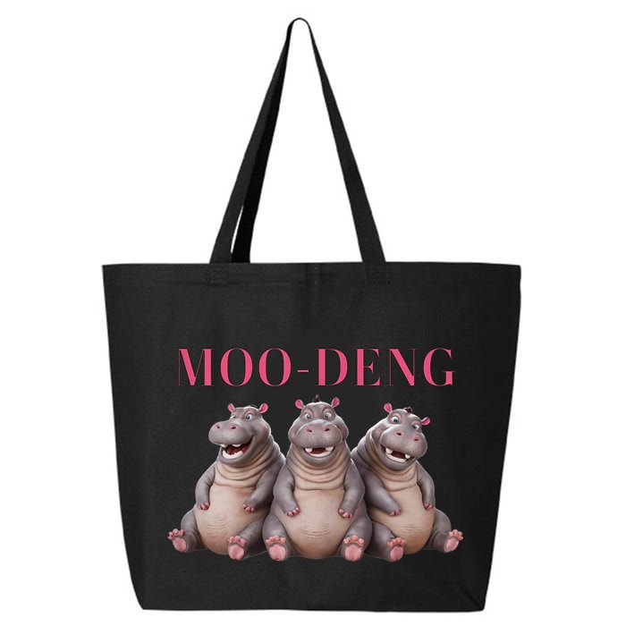 Moo Deng Funny Hippo Pygmy Hippopotamu 25L Jumbo Tote