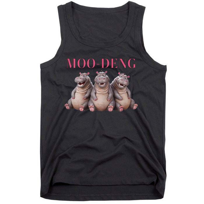 Moo Deng Funny Hippo Pygmy Hippopotamu Tank Top