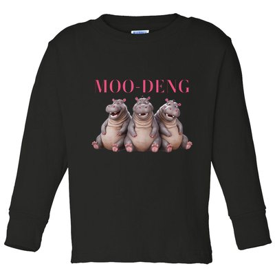 Moo Deng Funny Hippo Pygmy Hippopotamu Toddler Long Sleeve Shirt