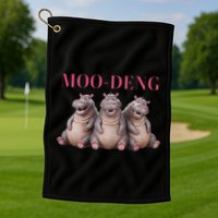 Moo Deng Funny Hippo Pygmy Hippopotamu Golf Towel