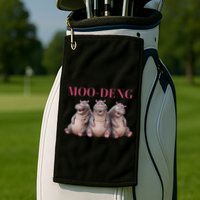 Moo Deng Funny Hippo Pygmy Hippopotamu Golf Towel