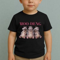 Moo Deng Funny Hippo Pygmy Hippopotamu Toddler T-Shirt