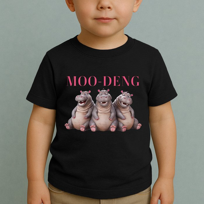 Moo Deng Funny Hippo Pygmy Hippopotamu Toddler T-Shirt