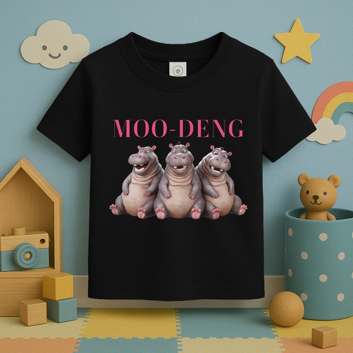 Moo Deng Funny Hippo Pygmy Hippopotamu Toddler T-Shirt