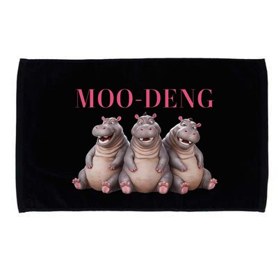 Moo Deng Funny Hippo Pygmy Hippopotamu Microfiber Hand Towel
