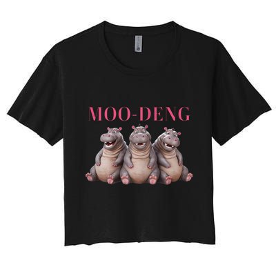 Moo Deng Funny Hippo Pygmy Hippopotamu Crop Top