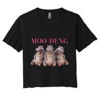 Moo Deng Funny Hippo Pygmy Hippopotamu Crop Top