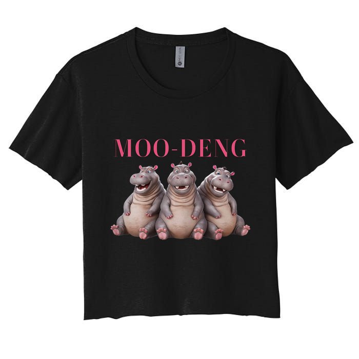 Moo Deng Funny Hippo Pygmy Hippopotamu Crop Top