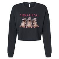Moo Deng Funny Hippo Pygmy Hippopotamu Cropped Pullover Crew