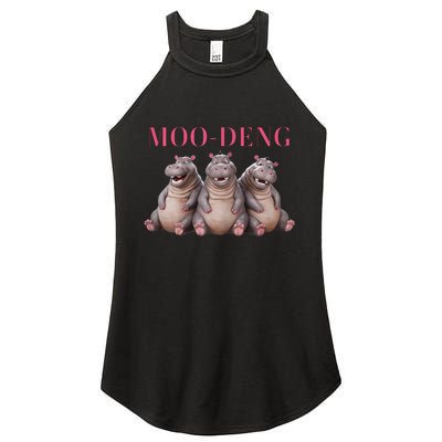 Moo Deng Funny Hippo Pygmy Hippopotamu Women's Perfect Tri Rocker Tank