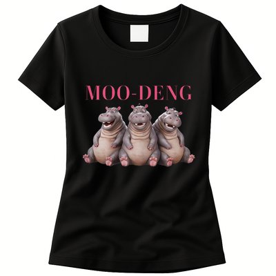 Moo Deng Funny Hippo Pygmy Hippopotamu Women's T-Shirt