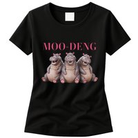 Moo Deng Funny Hippo Pygmy Hippopotamu Womens T-Shirt