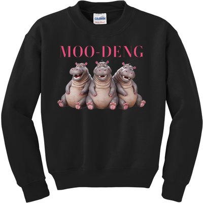 Moo Deng Funny Hippo Pygmy Hippopotamu Kids Sweatshirt