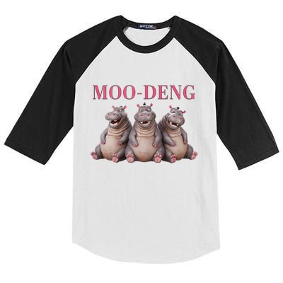 Moo Deng Funny Hippo Pygmy Hippopotamu Kids Colorblock Raglan Jersey