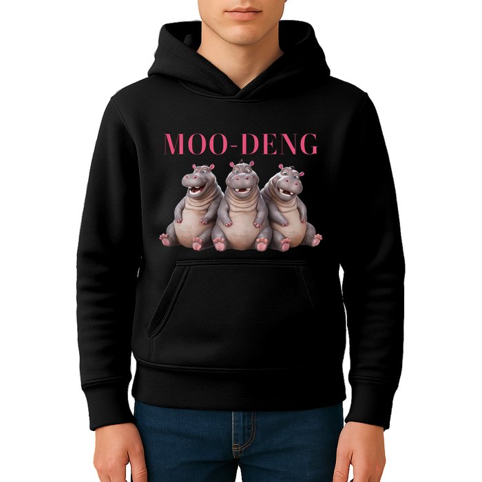 Moo Deng Funny Hippo Pygmy Hippopotamu Kids Hoodie