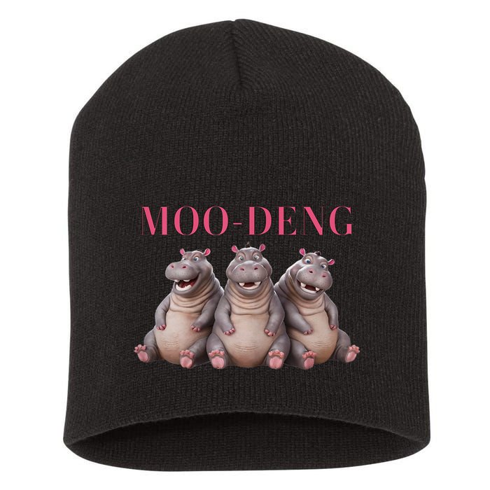 Moo Deng Funny Hippo Pygmy Hippopotamu Short Acrylic Beanie