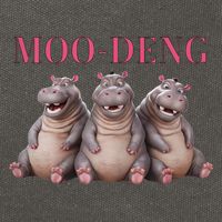 Moo Deng Funny Hippo Pygmy Hippopotamu Cotton Canvas Backpack