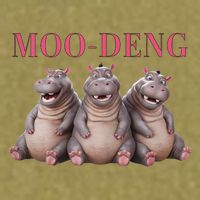 Moo Deng Funny Hippo Pygmy Hippopotamu Garment-Dyed Women's Muscle Tee