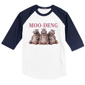 Moo Deng Funny Hippo Pygmy Hippopotamu Baseball Sleeve Shirt