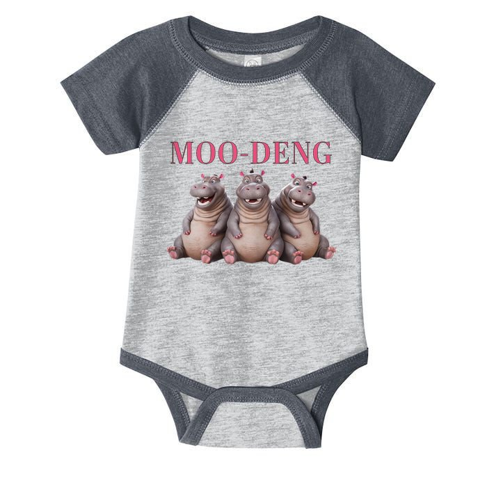 Moo Deng Funny Hippo Pygmy Hippopotamu Infant Baby Jersey Bodysuit