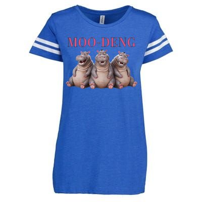 Moo Deng Funny Hippo Pygmy Hippopotamu Enza Ladies Jersey Football T-Shirt