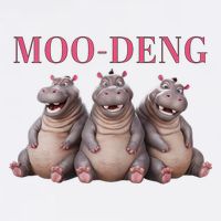 Moo Deng Funny Hippo Pygmy Hippopotamu Garment-Dyed Sweatshirt