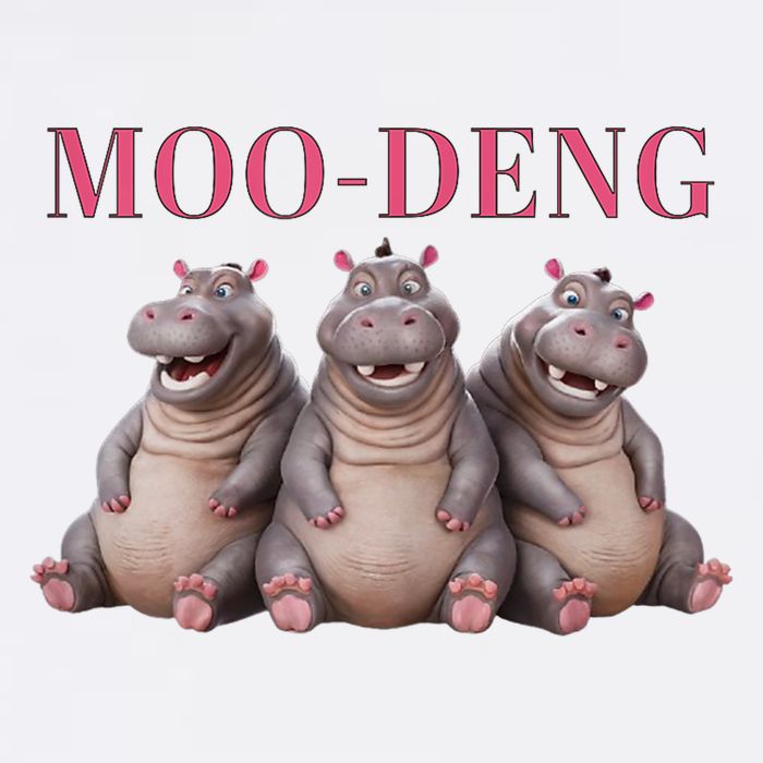 Moo Deng Funny Hippo Pygmy Hippopotamu Garment-Dyed Sweatshirt