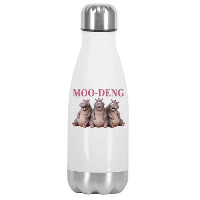 Moo Deng Funny Hippo Pygmy Hippopotamu Stainless Steel Insulated Water Bottle