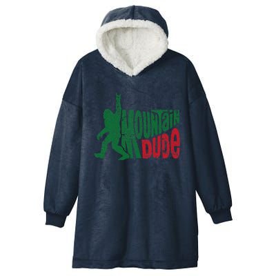 Mountain Dude Funny Bigfoot Sasquatch Rock On Hiking Hooded Wearable Blanket