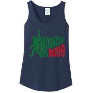 Mountain Dude Funny Bigfoot Sasquatch Rock On Hiking Ladies Essential Tank