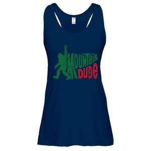 Mountain Dude Funny Bigfoot Sasquatch Rock On Hiking Ladies Essential Flowy Tank