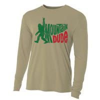 Mountain Dude Funny Bigfoot Sasquatch Rock On Hiking Cooling Performance Long Sleeve Crew