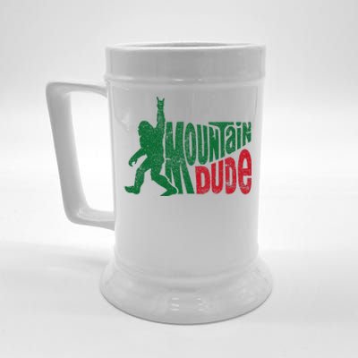 Mountain Dude Funny Bigfoot Sasquatch Rock On Hiking Beer Stein