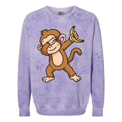 Monkey Dabbing Funny Colorblast Crewneck Sweatshirt