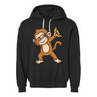 Monkey Dabbing Funny Garment-Dyed Fleece Hoodie