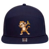 Monkey Dabbing Funny 7 Panel Mesh Trucker Snapback Hat