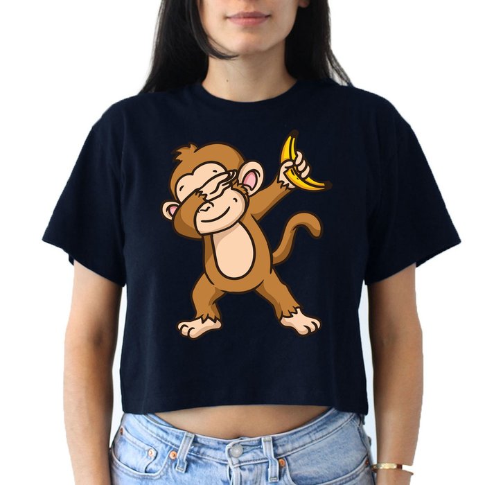 Monkey Dabbing Funny Crop Top
