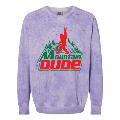 Mountain Dude Funny Bigfoot Sasquatch Hiking Colorblast Crewneck Sweatshirt