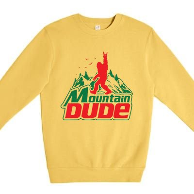 Mountain Dude Funny Bigfoot Sasquatch Hiking Premium Crewneck Sweatshirt